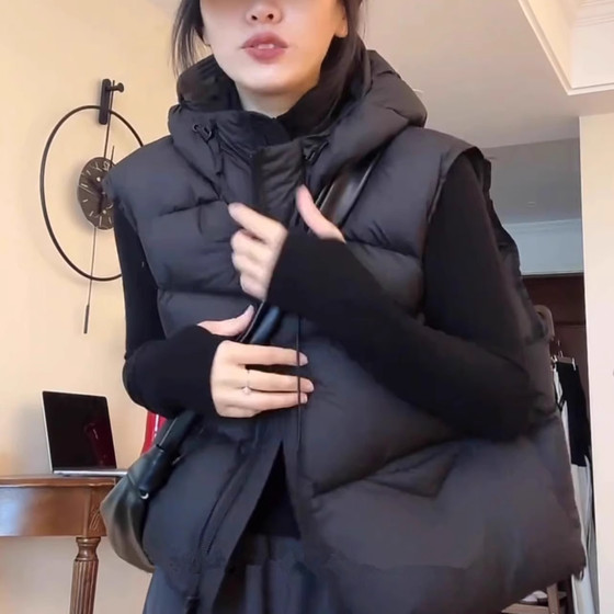 Women's short thickened and warm Korean style loose vest women's white duck down horse clip vest jacket
Women's short thickened and warm Korean style loose vest women's white duck down horse clip vest jacket