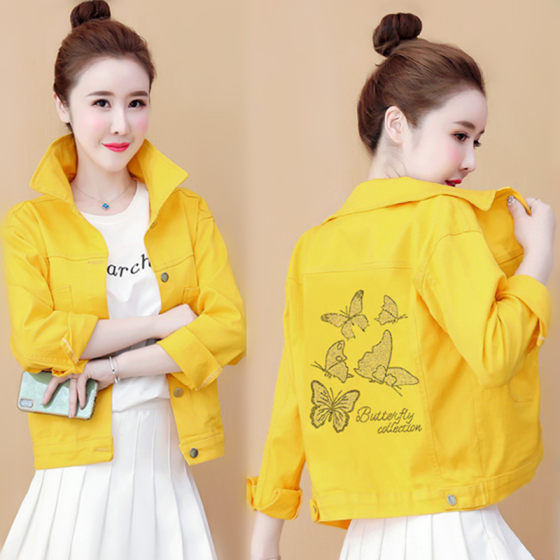 Early spring denim women's short jacket women's spring and autumn clothing 2025 new European products fashionable ins niche spring Early spring denim women's short jacket women's spring and autumn clothing 2025 new European products fashionable ins niche spring