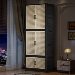 Installation-Free Baby Wardrobe for Home Bedroom, Simple Children's Small Wardrobe, Clothes Storage Box, Antique-Style Storage Cabinet Installation-Free Baby Wardrobe for Home Bedroom, Simple Children's Small Wardrobe, Clothes Storage Box, Antique-Style Storage Cabinet