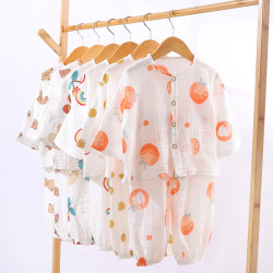 Summer Baby Clothes kids Thin Pajamas Double Gauze Cotton Loose Boys' Girls' Home Clothes Suit Spring Summer Baby Clothes kids Thin Pajamas Double Gauze Cotton Loose Boys' Girls' Home Clothes Suit Spring