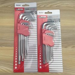 Chrome Vanadium Steel Hex Key Wrench Nine-Piece Set 6-Point Screwdriver Tool Square Wrench Star-Shaped Hex Wrench Chrome Vanadium Steel Hex Key Wrench Nine-Piece Set 6-Point Screwdriver Tool Square Wrench Star-Shaped Hex Wrench
