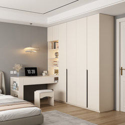 Brandy Wardrobe with Integrated Desk, Corner Home Bedroom Wardrobe with Desk and Dressing Table, Master Bedroom Wardrobe Brandy Wardrobe with Integrated Desk, Corner Home Bedroom Wardrobe with Desk and Dressing Table, Master Bedroom Wardrobe