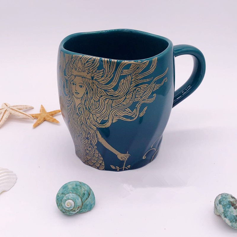 星巴克杯子周年庆美人鱼尾鱼鳞女神铜牌马克杯保温杯玻璃杯黑猫咪 星巴克杯子周年庆美人鱼尾鱼鳞女神铜牌马克杯保温杯玻璃杯黑猫咪