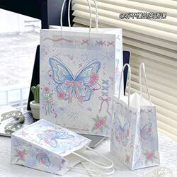 New High-Quality Gift Bags with Roses and Butterflies, Gift Packaging Tote Bags, Ins-Style Storage Kraft Paper Bags New High-Quality Gift Bags with Roses and Butterflies, Gift Packaging Tote Bags, Ins-Style Storage Kraft Paper Bags