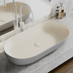 Scandinavian Cream Style Large Size 80 Countertop Hotel Washbasin Bathroom Balcony Extended Ceramic Washbasin Scandinavian Cream Style Large Size 80 Countertop Hotel Washbasin Bathroom Balcony Extended Ceramic Washbasin