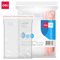 Deli 3027 Ziplock Bags (Transparent) - Size 8 (100 Pieces/Pack) 240×170mm 0.04mm Thick Transparent Sealing Bags Small Size Plastic Bags Packaging Deli 3027 Ziplock Bags (Transparent) - Size 8 (100 Pieces/Pack) 240×170mm 0.04mm Thick Transparent Sealing Bags Small Size Plastic Bags Packaging