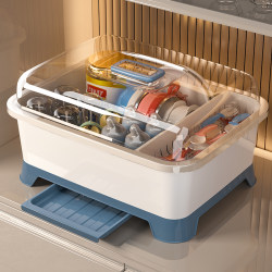 Baby Bottle Storage Box with Drain Rack and Lid, Dustproof, for Storing Baby Food Tools, Tableware, Cups, Bowls, and Chopsticks Baby Bottle Storage Box with Drain Rack and Lid, Dustproof, for Storing Baby Food Tools, Tableware, Cups, Bowls, and Chopsticks