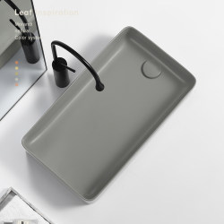 Rectangular Ceramic Washbasin for Home Use with Side Drainage, Suitable for Balcony or Washing Machine, with Left and Right Water Discharge Rectangular Ceramic Washbasin for Home Use with Side Drainage, Suitable for Balcony or Washing Machine, with Left and Right Water Discharge