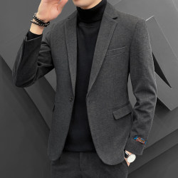 Autumn and Winter Casual Blazer Men's Suit High-End Stylish Korean Style Trendy Woolen Small Suit Jacket Thick Autumn and Winter Casual Blazer Men's Suit High-End Stylish Korean Style Trendy Woolen Small Suit Jacket Thick