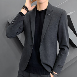 Casual Blazer Men's Suit Korean Style Slim Fit Handsome Trendy Formal Top Single Piece Spring and Autumn Casual Blazer Men's Suit Korean Style Slim Fit Handsome Trendy Formal Top Single Piece Spring and Autumn