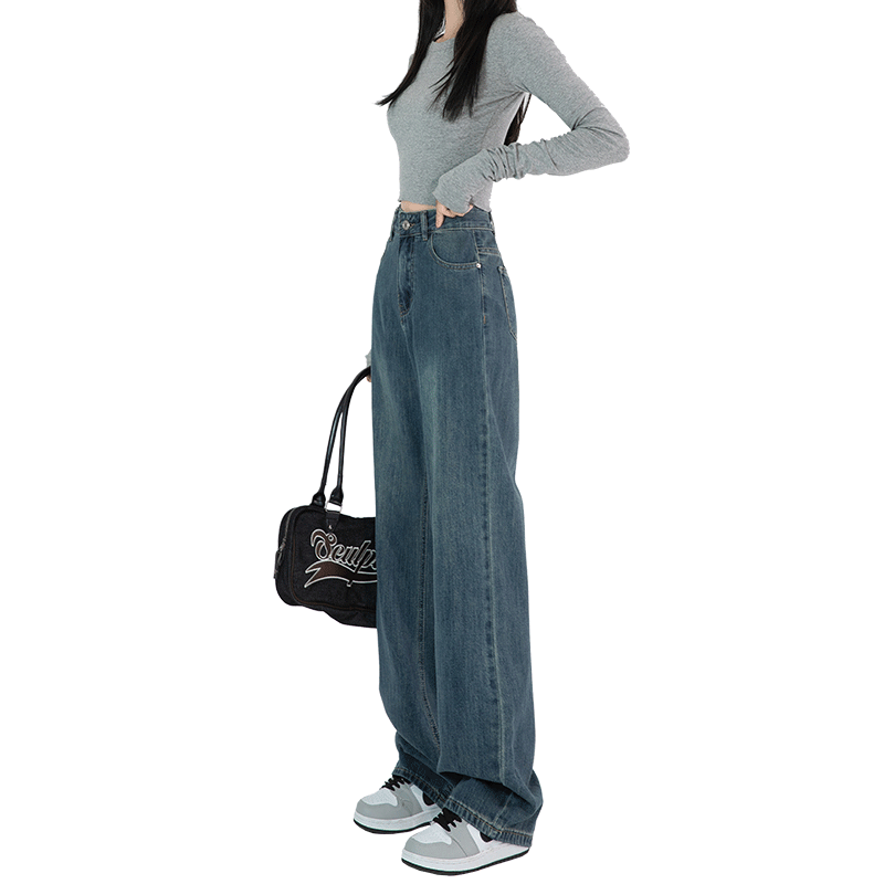 Retro straight jeans for women 2025 new spring and summer high waist loose slim pear-shaped body mopping wide-leg pants
Retro straight jeans for women 2025 new spring and summer high waist loose slim pear-shaped body mopping wide-leg pants