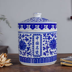 Ceramic blue and white jar to store blue and white jar to store salt Ceramic blue and white jar to store blue and white jar to store salt