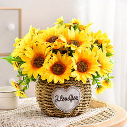 Artificial Sunflower Fake Flower Decorative Potted Plant Floral Arrangement Living Room Dining Table Coffee Table Silk Flower Ornament Plastic Bouquet Artificial Sunflower Fake Flower Decorative Potted Plant Floral Arrangement Living Room Dining Table Coffee Table Silk Flower Ornament Plastic Bouquet