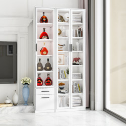 Filite Household Dust-Proof Bookcase Display Cabinet with Drawers, Floor-Standing Glass Door, Cream-Style Children's Bookshelf Storage Cabinet Filite Household Dust-Proof Bookcase Display Cabinet with Drawers, Floor-Standing Glass Door, Cream-Style Children's Bookshelf Storage Cabinet