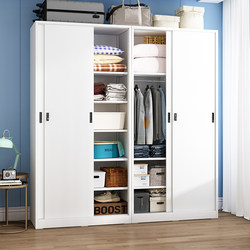 Filit Bedroom Household Steel Wardrobe Iron Cabinet Space-Saving Sliding Door Children's Wardrobe Balcony Storage Cabinet Filit Bedroom Household Steel Wardrobe Iron Cabinet Space-Saving Sliding Door Children's Wardrobe Balcony Storage Cabinet