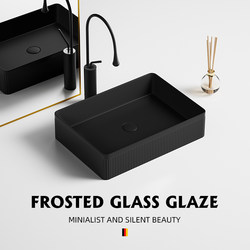 Art Countertop Basin Household Ceramic Wash Basin Bathroom Balcony Square Round Oval Black Dark Green Art Countertop Basin Household Ceramic Wash Basin Bathroom Balcony Square Round Oval Black Dark Green