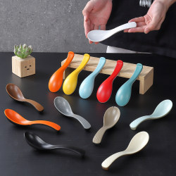 Melamine two-color stone texture spoon, imitation porcelain spoon with long handle Melamine two-color stone texture spoon, imitation porcelain spoon with long handle