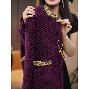 Small fragrance style high-end coat for women in autumn new fashion heavy industry age-reducing slimming I versatile temperament women's top 
Small fragrance style high-end coat for women in autumn new fashion heavy industry age-reducing slimming I versatile temperament women's top