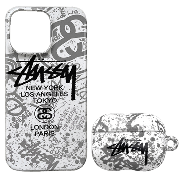 Stussy Street Fashion New With Air Pods Earphone Holders Carry 15, 14, 13, 12, Airpods 1, Airdpods 2, Airpods 3, Airpods Pro