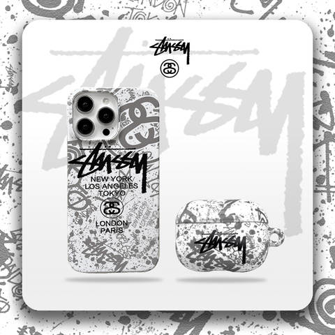 Stussy Street Fashion New With Air Pods Earphone Holders Carry 15, 14, 13, 12, Airpods 1, Airdpods 2, Airpods 3, Airpods Pro