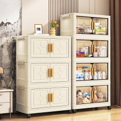 Installation-Free Folding Storage Cabinet, Multi-Layer Movable Toy Storage Cabinet, Home Living Room Storage Cabinet, Snack Storage Cabinet Installation-Free Folding Storage Cabinet, Multi-Layer Movable Toy Storage Cabinet, Home Living Room Storage Cabinet, Snack Storage Cabinet