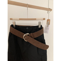 Xinbangbang Retro Suede Wide Belt with a High-End Feel, Adjustable Waist Belt for Pants and Skirts, Waist Cincher Xinbangbang Retro Suede Wide Belt with a High-End Feel, Adjustable Waist Belt for Pants and Skirts, Waist Cincher