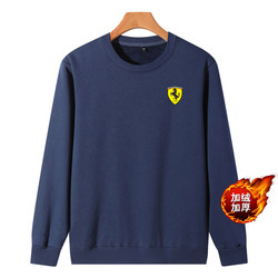 Autumn and winter round neck sweatshirt pure cotton plus velvet thickened warm men's bottoming shirt casual long-sleeved T-shirt middle-aged top Autumn and winter round neck sweatshirt pure cotton plus velvet thickened warm men's bottoming shirt casual long-sleeved T-shirt middle-aged top