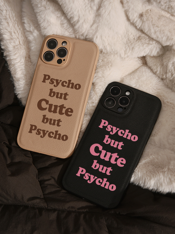 Psycho But Cute But Psycho Girls Funny Statement 15, 14, 13, 12 iPhone Case