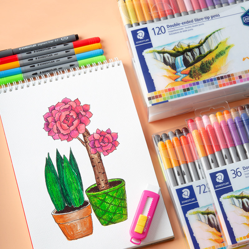 Staedtler 3200 জলরং পেন সেট ৭২টি রং, ধোয়া