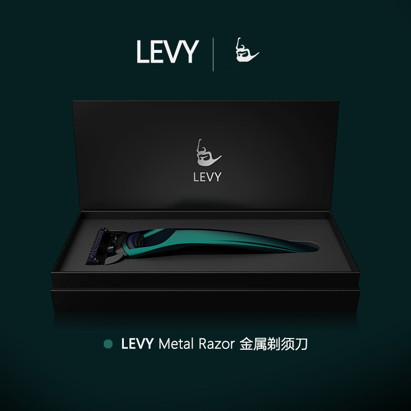 LEVY 남성용 수동 면도기 금속 손잡이 면도기 남자친구를 위한 생일 선물로 고급 선물 상자 포장-