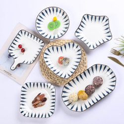 Japanese-Style Household Dishes, Set of 2-6, Ceramic Plates, Deep Plates, Fish Plates, Wish Plates, Irregular Plates, Round Plates, Tableware Japanese-Style Household Dishes, Set of 2-6, Ceramic Plates, Deep Plates, Fish Plates, Wish Plates, Irregular Plates, Round Plates, Tableware