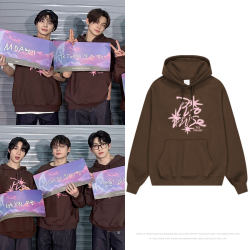 txt2025 concert peripherals Choi Ran Jun Soo Bin Kang Tae Hyun Xiuning Kai same style sweatshirt brown print txt2025 concert peripherals Choi Ran Jun Soo Bin Kang Tae Hyun Xiuning Kai same style sweatshirt brown print