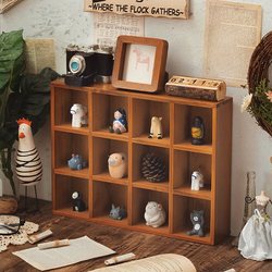 Zakka Retro Desktop Storage Box Wooden Storage Rack Zodiac Grid Ornament Blind Box Shelf Wall-Mounted Solid Wood Zakka Retro Desktop Storage Box Wooden Storage Rack Zodiac Grid Ornament Blind Box Shelf Wall-Mounted Solid Wood
