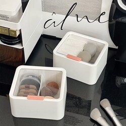 Powder Puff Storage Box, Multi-Functional Desktop with Lid, Dust-Proof Cotton Sponge Stick, Cosmetics Beauty Egg, Transparent Box Powder Puff Storage Box, Multi-Functional Desktop with Lid, Dust-Proof Cotton Sponge Stick, Cosmetics Beauty Egg, Transparent Box