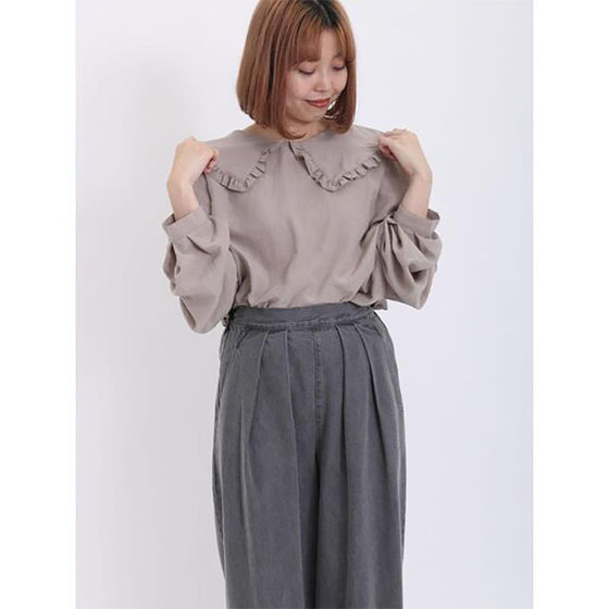 Daily single S doll collar long-sleeved shirt spring and autumn new sm2 forest series loose slimming age-reducing versatile pullover shirt Daily single S doll collar long-sleeved shirt spring and autumn new sm2 forest series loose slimming age-reducing versatile pullover shirt