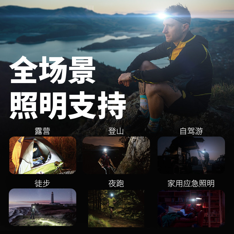NITECORE NITE COLE 헤드램프 크로스컨트리 러닝 아웃도어 경량 강한 빛 슈퍼 브라이트 등산 웨어러블 헤드램프 HA13-