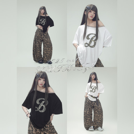 CBXLAB Street Dance Trendy Brand Slanted Shoulder Leopard Print Sexy Hot Girl Short Sleeve Early Autumn American Retro Thin Sport Pants
CBXLAB Street Dance Trendy Brand Slanted Shoulder Leopard Print Sexy Hot Girl Short Sleeve Early Autumn American Retro Thin Sport Pants