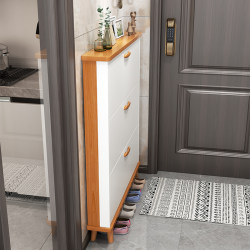 Nordic Ultra-Thin Tipping Shoe Cabinet for Home Entrance, Indoor Entryway Cabinet, Integrated Simple Storage, Solid Wood Leg Shoe Rack Nordic Ultra-Thin Tipping Shoe Cabinet for Home Entrance, Indoor Entryway Cabinet, Integrated Simple Storage, Solid Wood Leg Shoe Rack