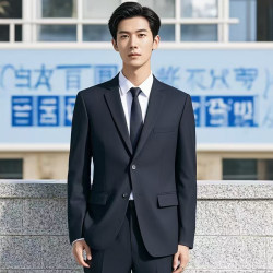 2025 New Student Style Men's Navy Blue Suit Set, Professional Formal Wear, Slim Fit, Handsome, High-End Business Attire 2025 New Student Style Men's Navy Blue Suit Set, Professional Formal Wear, Slim Fit, Handsome, High-End Business Attire