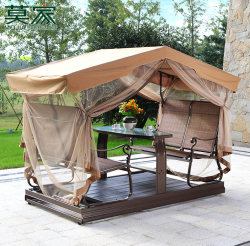 Mojia Outdoor Swing Chair, Four-Person Rocking Chair, Outdoor Wrought Iron Swing Chair, Courtyard Balcony Swing Rocking Chair Mojia Outdoor Swing Chair, Four-Person Rocking Chair, Outdoor Wrought Iron Swing Chair, Courtyard Balcony Swing Rocking Chair