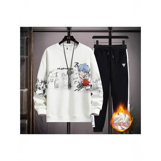 Trendy personality winter junior high school students plus velvet suit - teenager thickened sweatshirt men's two-piece suit
Trendy personality winter junior high school students plus velvet suit - teenager thickened sweatshirt men's two-piece suit
