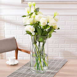 Modern Wide-Mouth Extra-Large Vase for Water-Grown Lucky Bamboo, Glass Flower Arrangement, Transparent Living Room Floor-Standing Home Decoration Modern Wide-Mouth Extra-Large Vase for Water-Grown Lucky Bamboo, Glass Flower Arrangement, Transparent Living Room Floor-Standing Home Decoration