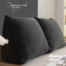 Manyuejia High-End Corduroy Headboard Large Cushion Pillow Double Set Soft Cover Long Backrest Removable and Washable Manyuejia High-End Corduroy Headboard Large Cushion Pillow Double Set Soft Cover Long Backrest Removable and Washable