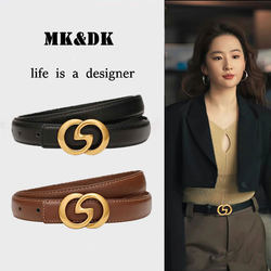 The Story of Rose Liu Yifei's Same Style Black Belt for Women 2025 New Belt Women's Genuine Leather to Match Jeans The Story of Rose Liu Yifei's Same Style Black Belt for Women 2025 New Belt Women's Genuine Leather to Match Jeans