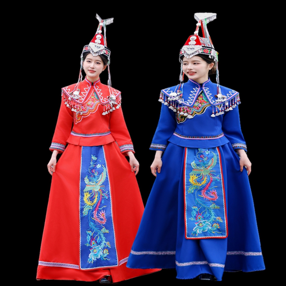 She ethnic costumes and performance costumes for women adult ethnic minority Zhuang Tujia dance costumes Miao Village travel photography costumes She ethnic costumes and performance costumes for women adult ethnic minority Zhuang Tujia dance costumes Miao Village travel photography costumes