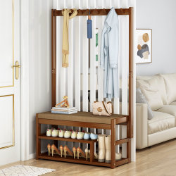 Household doorway shoe changing stool simple coat rack integrated storage can sit on shoe rack solid wood U object shoe cabinet new room Household doorway shoe changing stool simple coat rack integrated storage can sit on shoe rack solid wood U object shoe cabinet new room