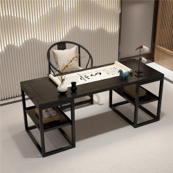 New Chinese style solid wood computer desk desktop home desk student calligraphy table conference single office desk and chair combination New Chinese style solid wood computer desk desktop home desk student calligraphy table conference single office desk and chair combination
