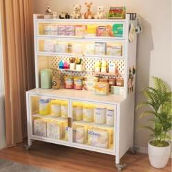 Baby feeding table storage cabinet household multi-layer living room bedroom iron storage rack multi-functional large capacity storage cabinet Baby feeding table storage cabinet household multi-layer living room bedroom iron storage rack multi-functional large capacity storage cabinet