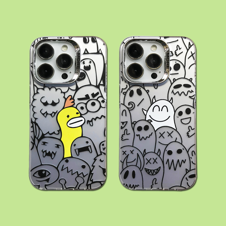 Funny Chicken In Crowd New Cartoon Silicone TPU 15, 14, 13, 12 iPhone Case