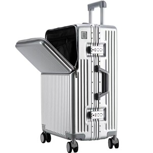 Front-opening suitcase, men's aluminum-framed suitcase, large-capacity suitcase, boarding case, 20-inch trolley case, password box 
Front-opening suitcase, men's aluminum-framed suitcase, large-capacity suitcase, boarding case, 20-inch trolley case, password box